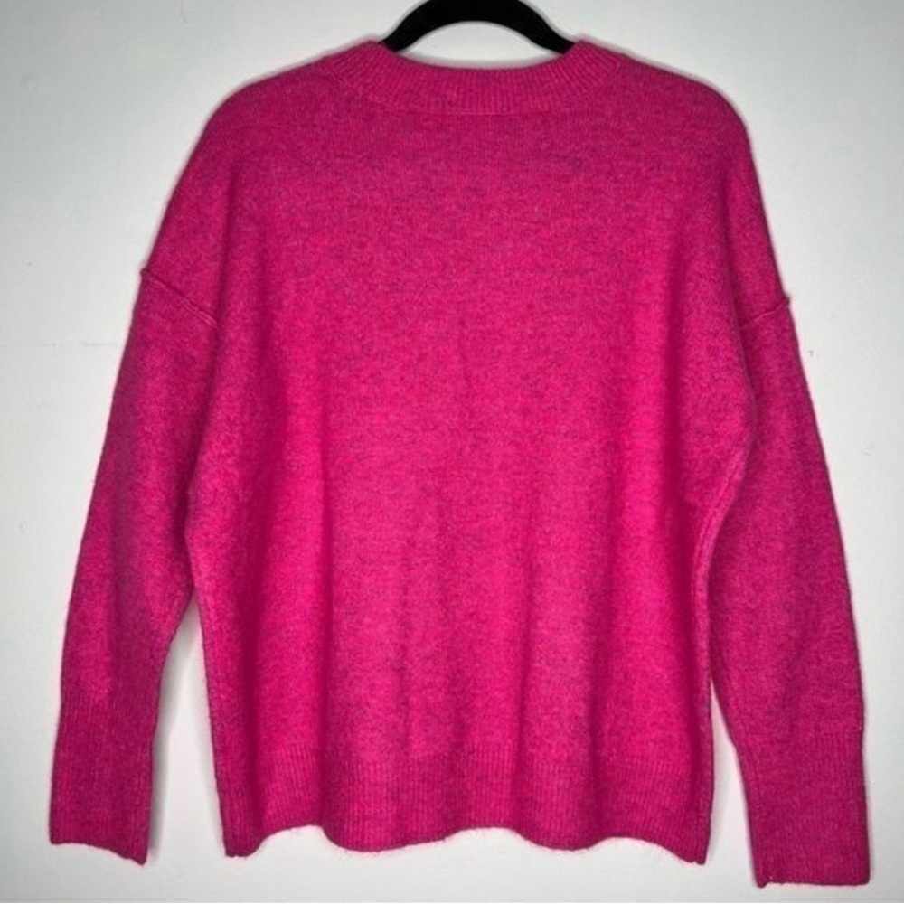 VINCE CAMUTO Oversized Weekend Vibes Sweater XS Hot Pink Crew Neckline - Picture 5 of 9
